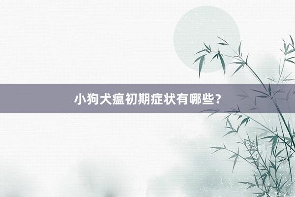 小狗犬瘟初期症状有哪些？